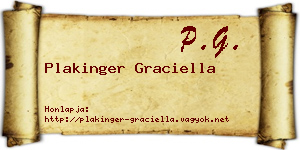 Plakinger Graciella névjegykártya